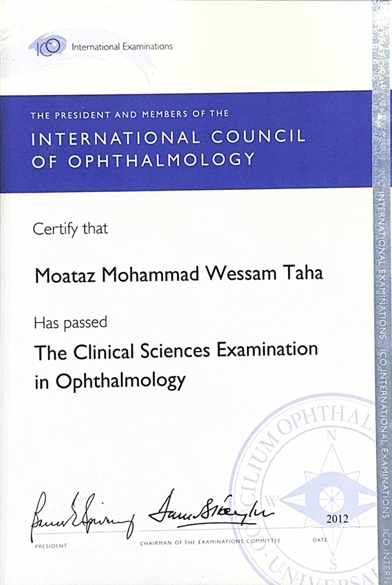 International Council of Ophthalmology – Clinical Sciences Examination 2012